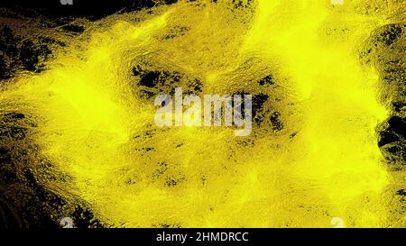 Abstract surface with textured 3d render lines and streaks. Thin crystalline veins illuminated by bright light. Natural design of molten minerals with cold condensation. Stock Photo