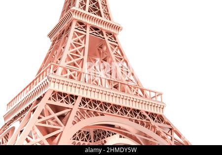 Eiffel tower angle view 3d illustratio Stock Photo