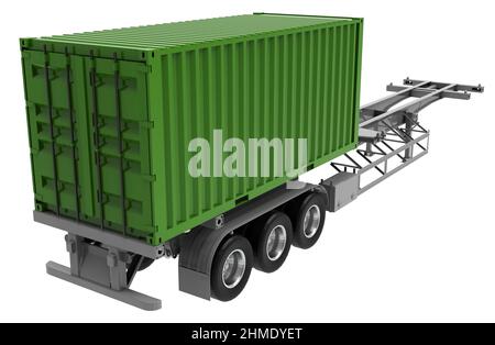 mockup Transportation of goods and services colorful concept 3d illustration Stock Photo