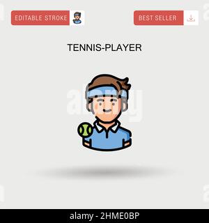 Tennis-player Simple vector icon. Stock Vector