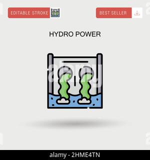 Hydro power Simple vector icon. Stock Vector