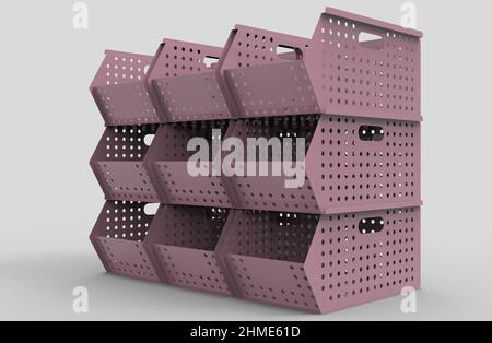 Painted file cabinet for study and work 3d image illustration Stock Photo