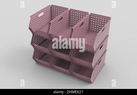 Painted file cabinet for study and work 3d image illustration Stock Photo