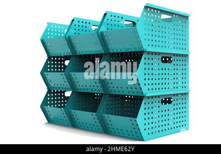 Painted file cabinet for study and work 3d image illustration Stock Photo