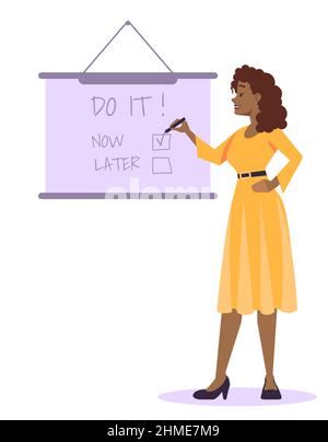 Increase motivation with to do list semi flat RGB color vector illustration Stock Vector