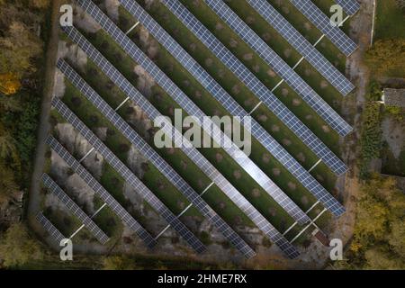 Aerial views of the town of Chernobyl, which is still populated by workers at the Chernobyl Nuclear Power Plant. Stock Photo