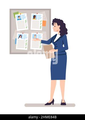 Employee ranking semi flat RGB color vector illustration Stock Vector