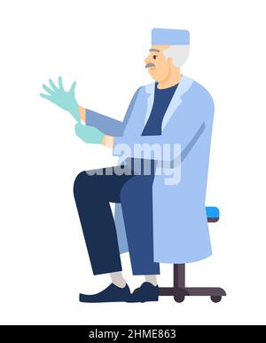 Healthcare profession semi flat RGB color vector illustration Stock Vector
