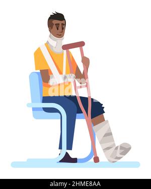 Medical visit semi flat RGB color vector illustration Stock Vector
