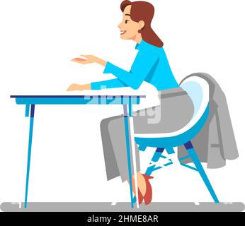 Elegant businesswoman semi flat RGB color vector illustration Stock Vector