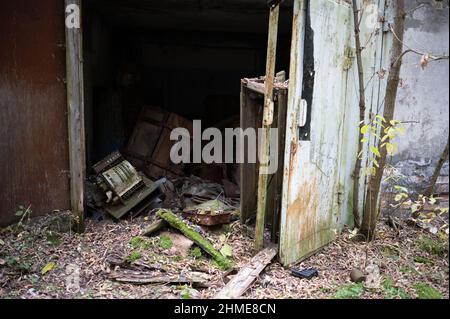Storage lockers filled with discarded goods in Pripyat, Ukraine near ...