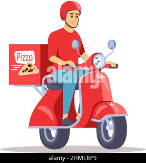 Food from local restaurant semi flat RGB color vector illustration Stock Vector