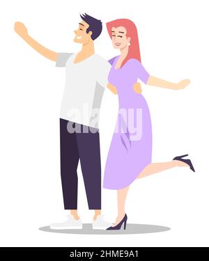 Wedding announcement semi flat RGB color vector illustration Stock Vector