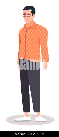 Fashion influencer semi flat RGB color vector illustration Stock Vector