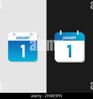 White daily calendar Icon in a Flat Design style. Easy to edit Isolated vector Illustration. Stock Vector