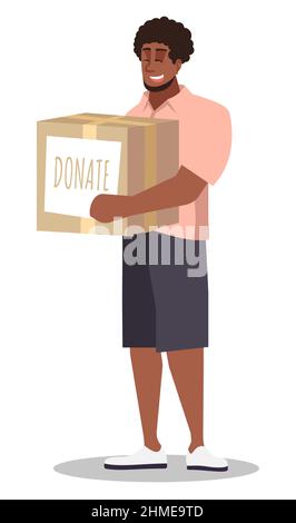 Fundraising event semi flat RGB color vector illustration Stock Vector