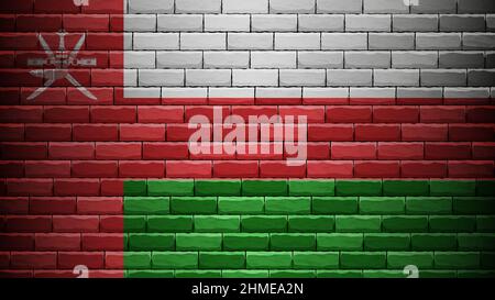 EPS10 Vector Patriotic background with Oman flag colors. An element of impact for the use you want to make of it. Stock Vector
