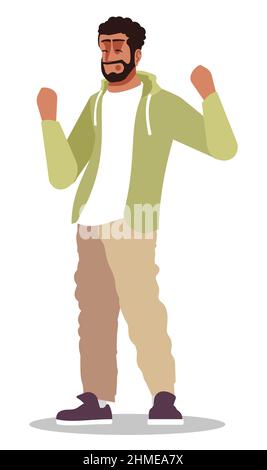 Win jackpot semi flat RGB color vector illustration Stock Vector