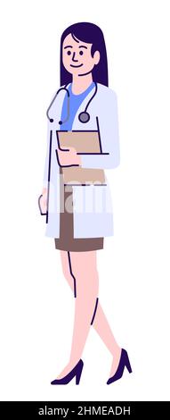 Medical field career semi flat RGB color vector illustration Stock Vector