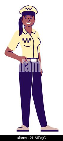 Transportation service semi flat RGB color vector illustration Stock Vector