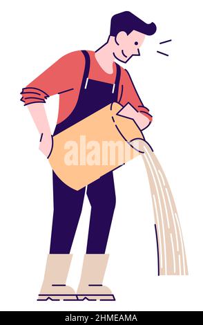 Care about soil health semi flat RGB color vector illustration Stock Vector