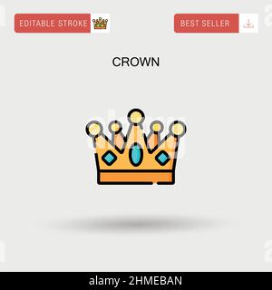 Crown Simple vector icon. Stock Vector
