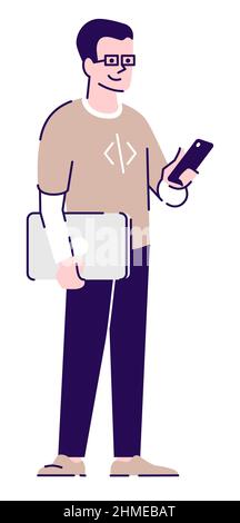 Gen z representative semi flat RGB color vector illustration Stock Vector