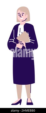 Active judge semi flat RGB color vector illustration Stock Vector