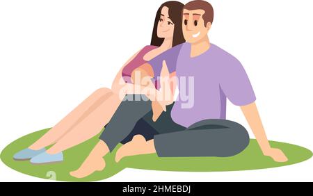 Summer recreation semi flat RGB color vector illustration Stock Vector
