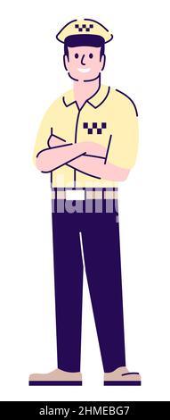 Taxi cab service semi flat RGB color vector illustration Stock Vector