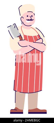 Career in restaurant kitchen semi flat RGB color vector illustration Stock Vector