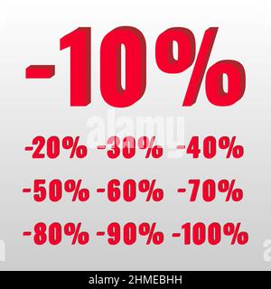 Red sale button in a Flat Design style. Easy editable vector isolated illustration. Stock Vector