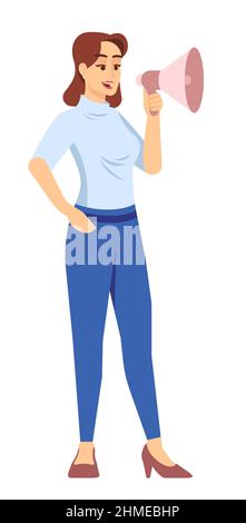 Expressing opinion and thoughts freely semi flat RGB color vector illustration Stock Vector
