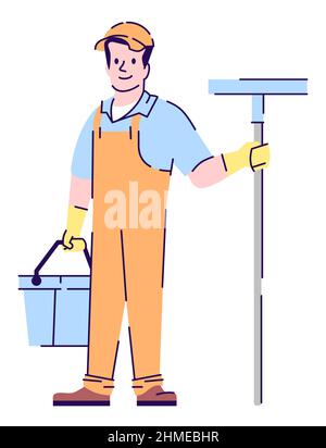 Maintaining home and office semi flat RGB color vector illustration Stock Vector