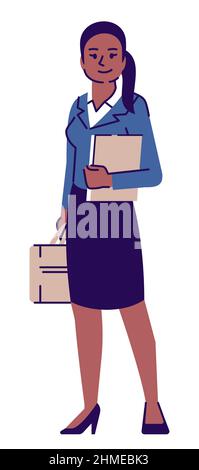 Attorney-at-law semi flat RGB color vector illustration Stock Vector