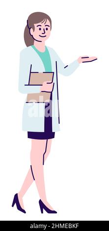 Visitor service position semi flat RGB color vector illustration Stock Vector