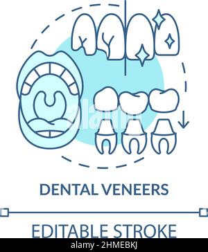 Dental veneers turquoise concept icon Stock Vector