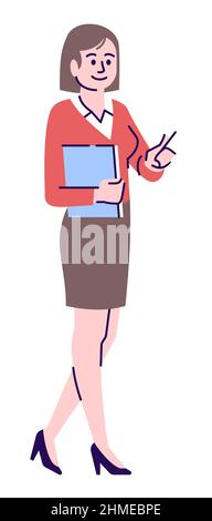 Teaching career semi flat RGB color vector illustration Stock Vector