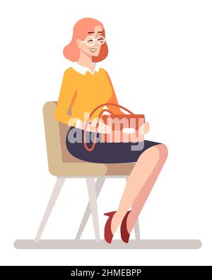 Friendly job candidate semi flat RGB color vector illustration Stock Vector