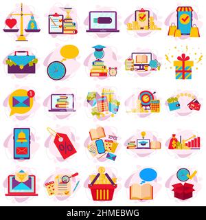 Collection of icons of modern business - vector image. Stock Vector