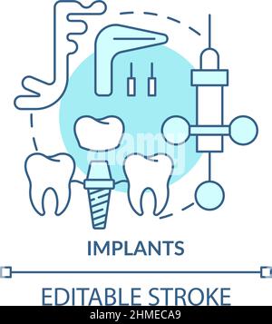 Implants turquoise concept icon Stock Vector