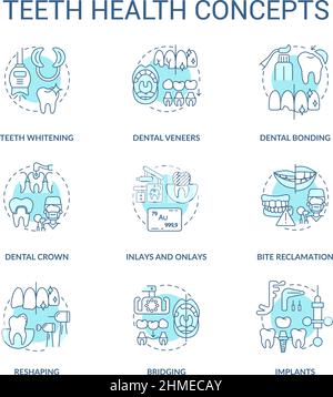 Dental visit linear icons set for dark and light mode Stock Vector ...
