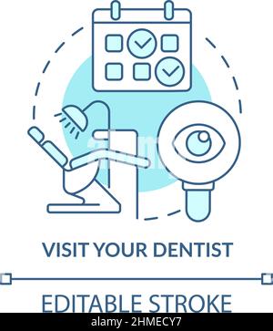 Visit dentist turquoise concept icon Stock Vector