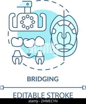 Bridging turquoise concept icon Stock Vector