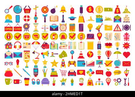 A set of business badges, Finance, Sales, Marketing. Stock Vector