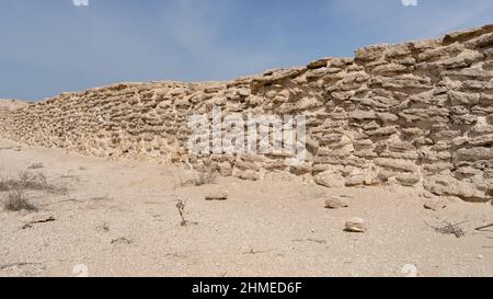 zekreet old fort ruins in. build with old limestone. Stock Photo