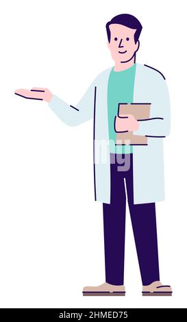 Providing excellent customer service semi flat RGB color vector illustration Stock Vector