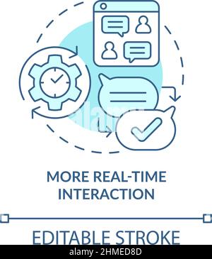 More real-time interaction turquoise concept icon Stock Vector