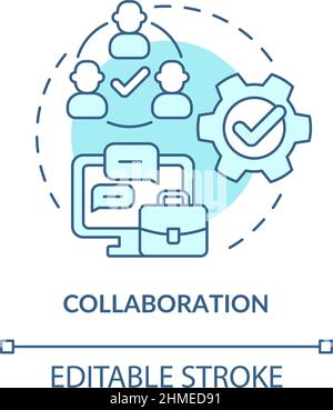 Collaboration turquoise concept icon Stock Vector