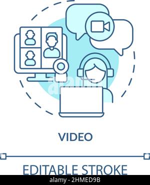 Video turquoise concept icon Stock Vector